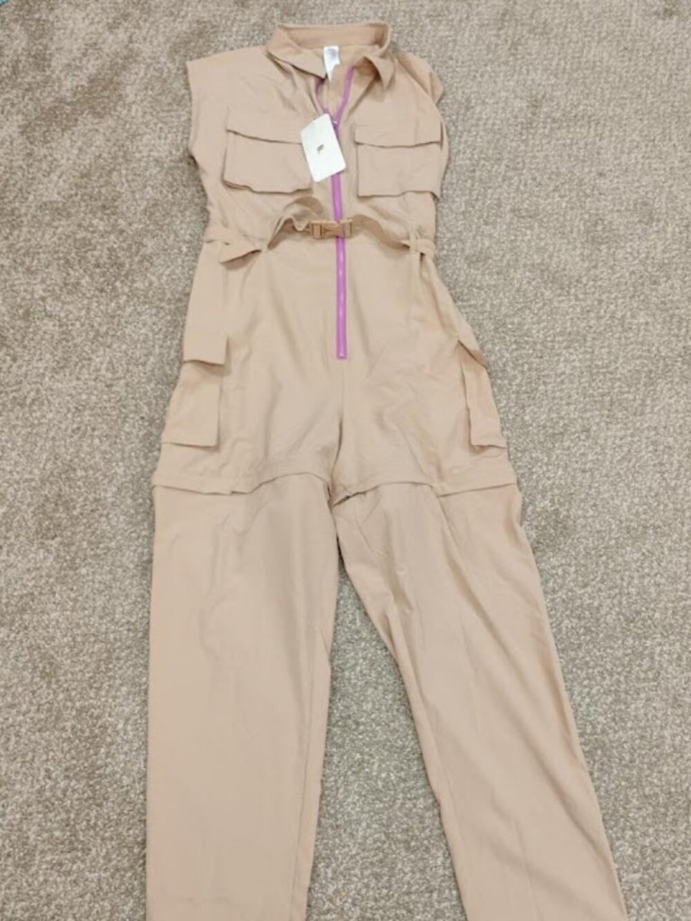 NWT Fabletics XL 2-in-1 Convertible Cargo Jumpsuit Romper